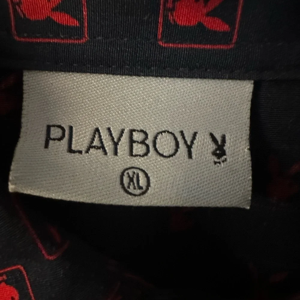 PLAYBOY Black and Red Casual Button Down Shirt - Picture 3 of 4
